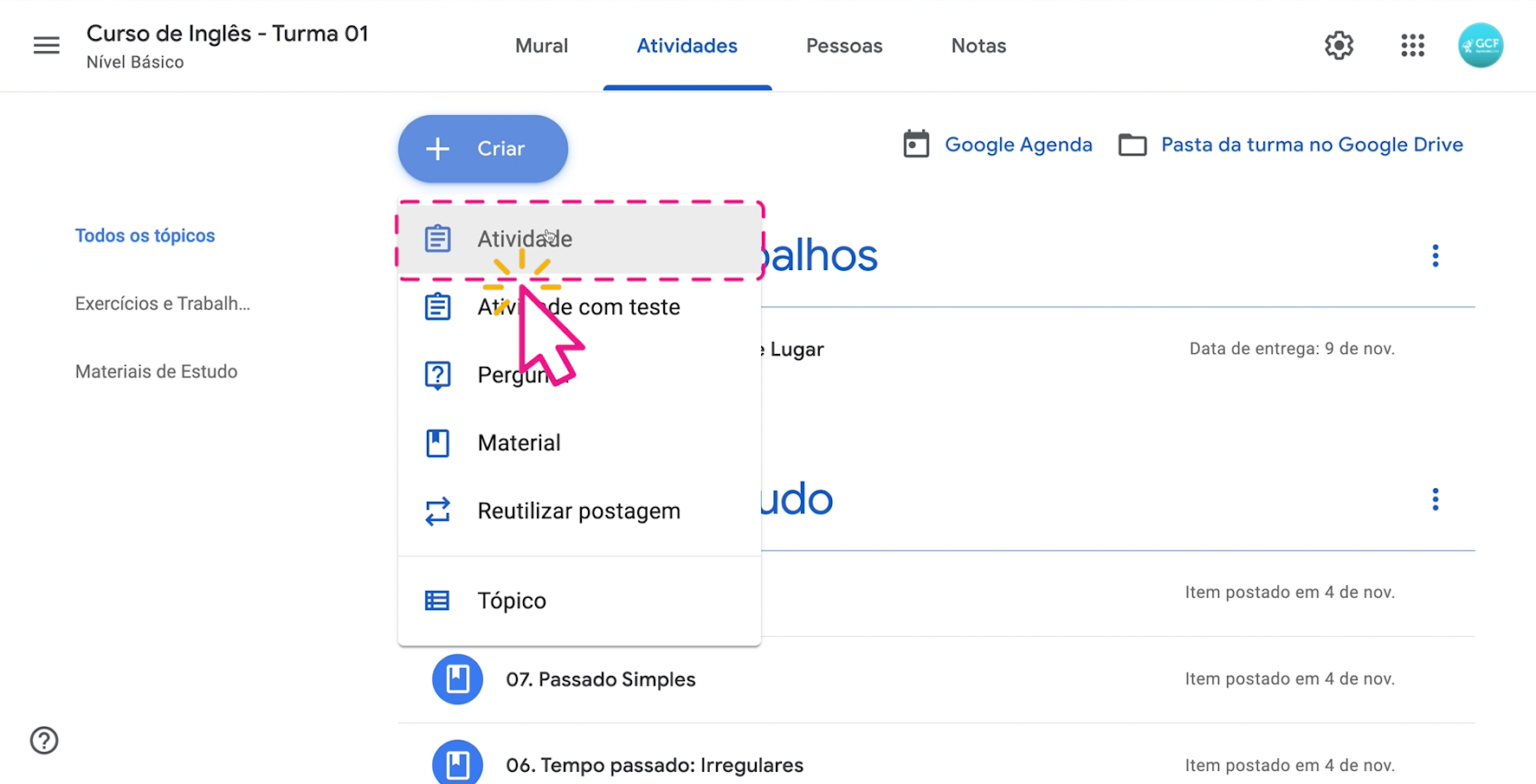 Como criar trabalhos em grupo no Google Sala de Aula 2